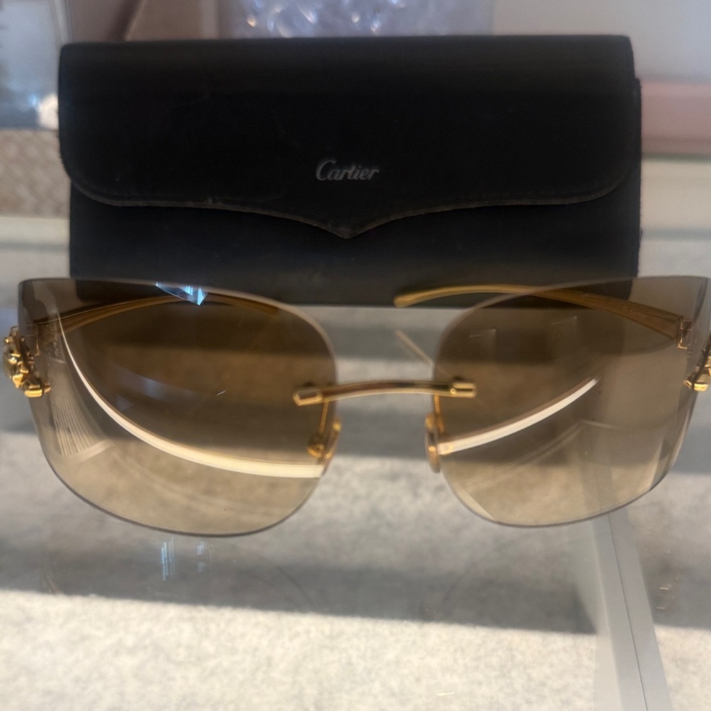 Cartier Women's Sunglasses with Gold Frame